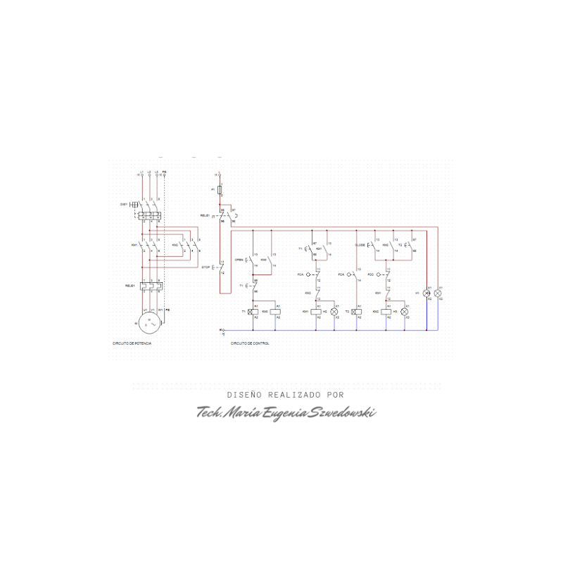 Motor Reversing Relay Control in CadeSimu | Free Electrical Diagram Download